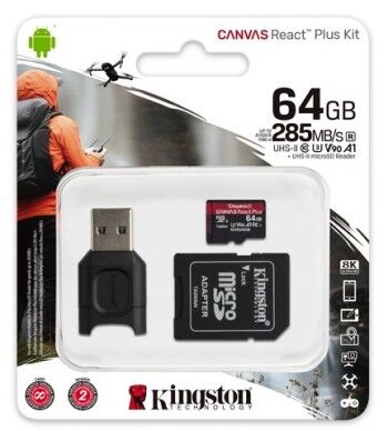 Kingston 64GB CANVAS REACT PLUS MICROSD