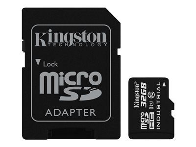 Kingston 32GB microSDHC UHS-I Class 10 Industrial Temp Card + SD Adapter