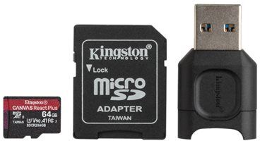 Kingston 64GB microSDXC React Plus SDCR2 w/Adapter + MLPM Reader