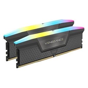 Corsair Vengeance RGB - DDR5 - kit - 32 Go: 2 x 16 Go - DIMM 288 broches - 6000 MHz / PC5-48000 - CL30 - 1.4 V - gris clair - Publicité