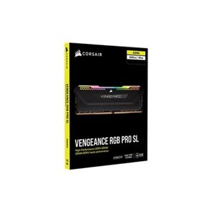 Corsair Vengeance RGB PRO SL - DDR4 - kit - 16 Go: 2 x 8 Go - DIMM 288 broches - 3600 MHz / PC4-28800 - CL18 - 1.35 V - mémoire sans tampon - non ECC - noir - Publicité