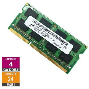 Barrette Mémoire 4Go RAM DDR3 Micron MT16KTF51264HZ-1G6M1 SO-DIMM PC3L-12800S 2Rx8 637233-652 - Publicité