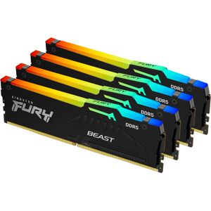 Kingston Memoria  FURY Beast 128 GB 5200 MT/s DDR5 CL40 DIMM (Kit da 4 moduli) RGB XMP [KF552C40BBAK4-128]