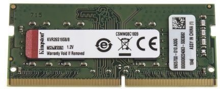 Kingston Scheda RAM Laptop  8 GB, 2666MHz, KVR26S19S8/8