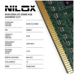 Nilox Memoria RAM Ddr4 - modulo - 4 gb - so dimm 260-pin nxs42400m1c17