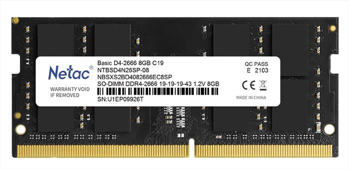 NETAC Basic So Ddr4-3200 8g C22 So-dimm 260-pin-nero