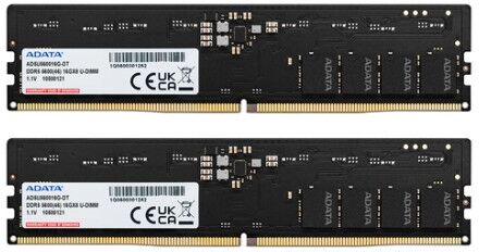 ADATA DDR5 5600 U-DIMM memoria 32 GB 2 x 16 GB 5600 MHz Data Integrity Check (verifica integrità dati) (AD5U560016G-DT)