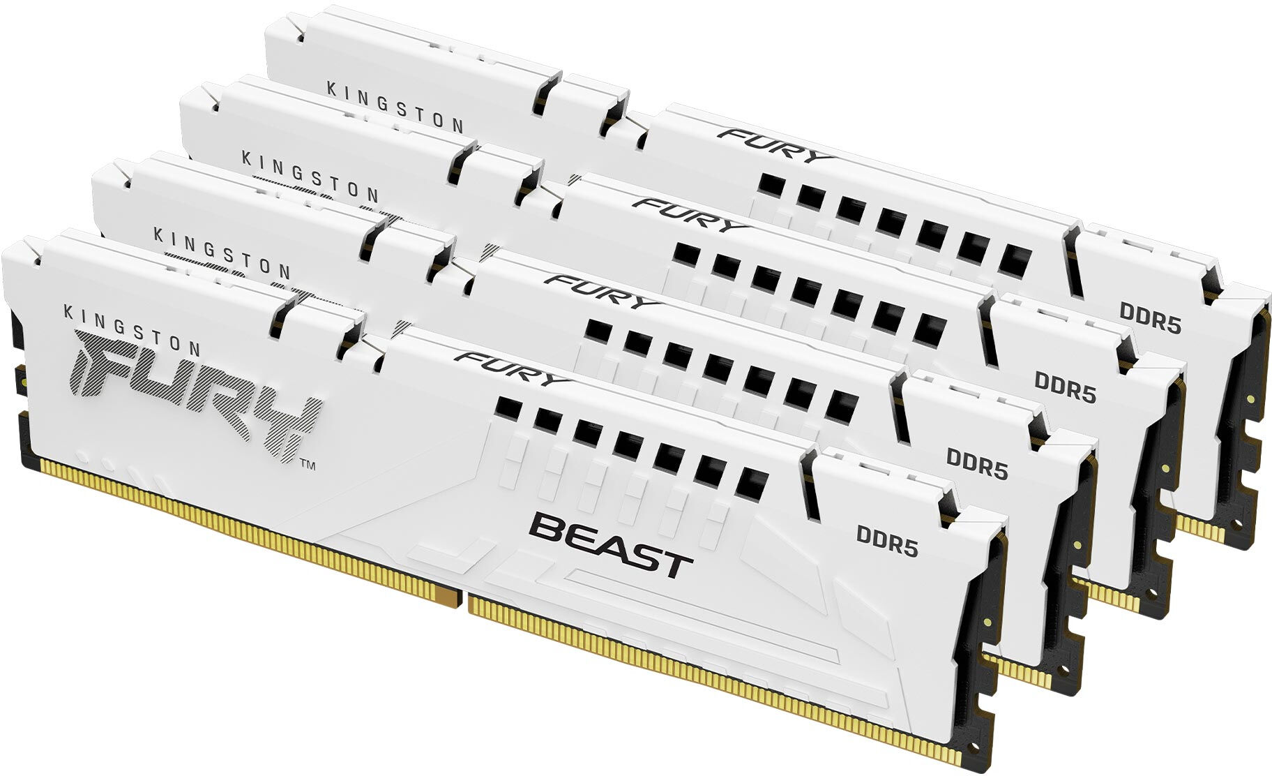 Kingston Memoria  FURY Beast 64 GB 5600 MT/s DDR5 CL40 DIMM (Kit da 4) White XMP [KF556C40BWK4-64]