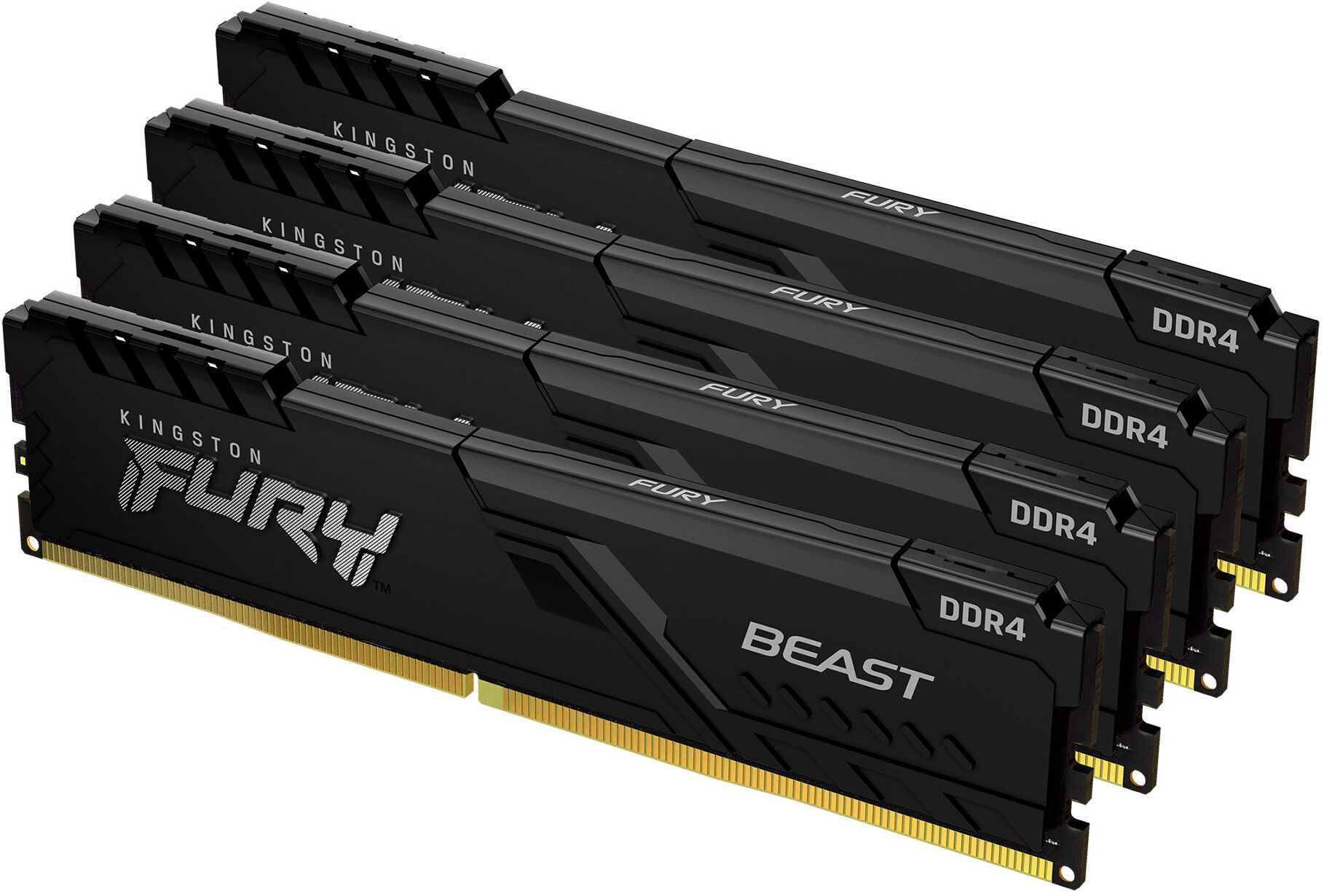 Kingston Memoria  FURY 128GB 3200MT/s DDR4 CL16 DIMM (Kit da 4) Beast Black [KF432C16BBK4/128]