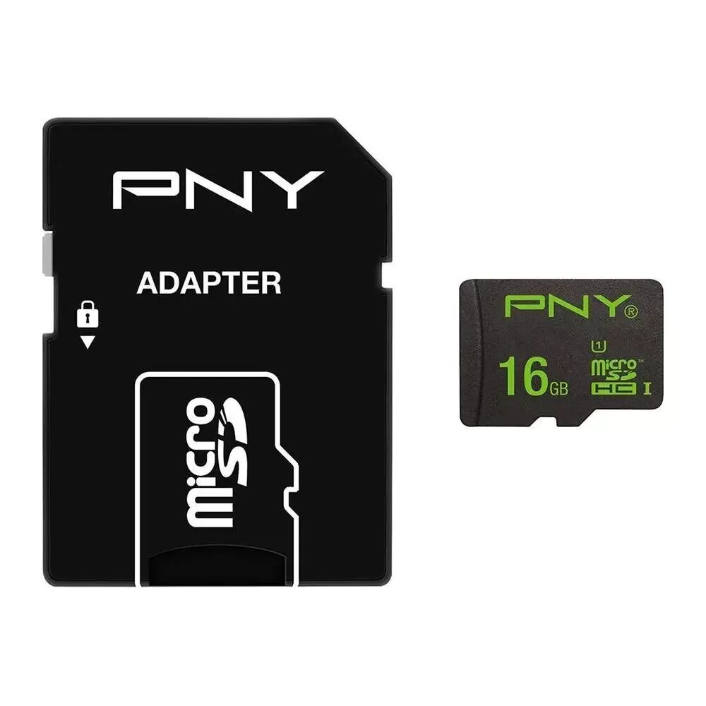 PNY microSDHC High Performance Minnekort med 16GB & Kamera Adaptor