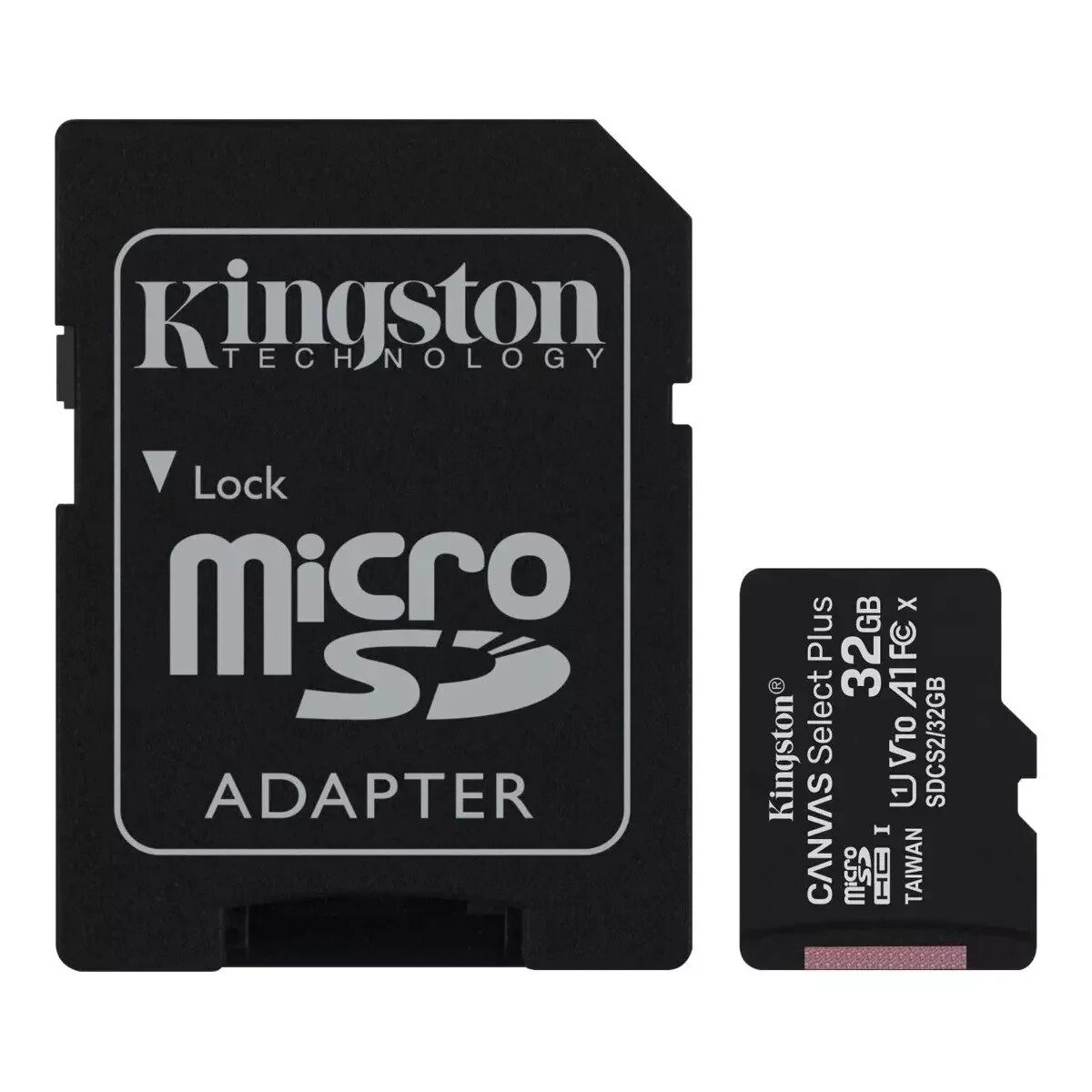 Kingston Canvas Select Plus 32GB MicroSD - 100R Class 10 Minnekort Med Adapter