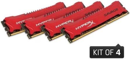 Kingston Memória RAM DDR3 HYPERX Savage (4 x 8 GB - 1866 MHz - CL 9 - Vermelho)