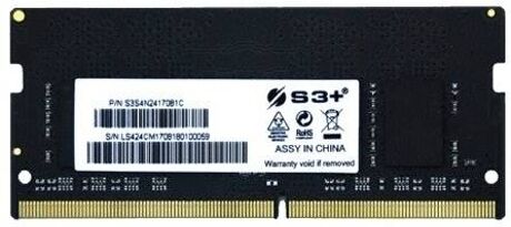 S3+ Memória RAM DDR4 S3S4N2619161 (1 x 16 GB - 2666 MHz - CL 19 - Preto)