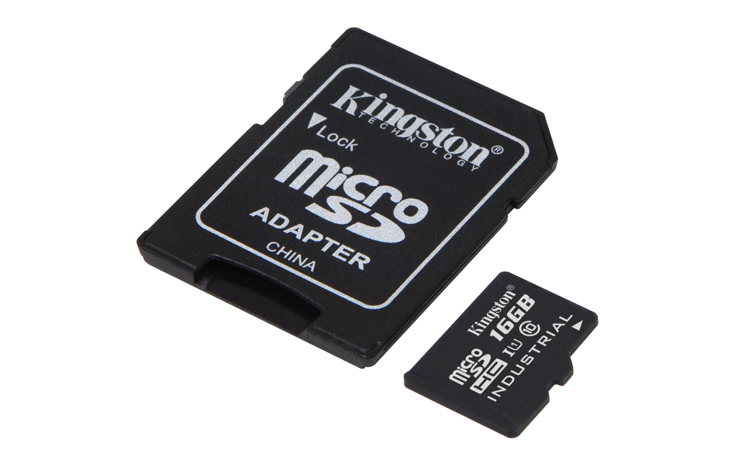 16GB microSDHC UHS-I Class 10 Industrial Temp Card + SD Adapter