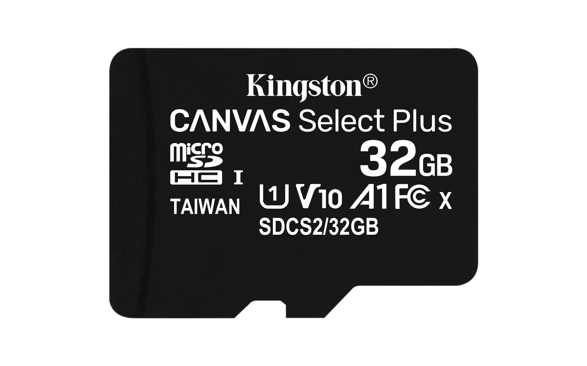 Kingston Canvas Select Plus - Flash-minneskort - 32 GB - A1 /