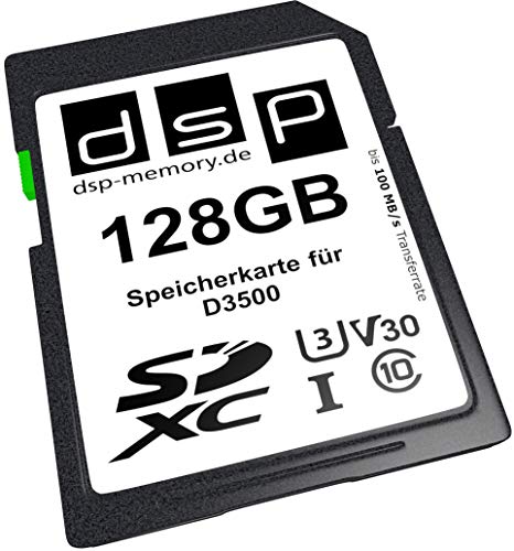 Z-4051557446410 128 GB professionellt V30 minneskort för D3500 digitalkamera