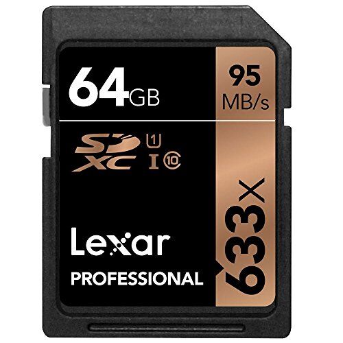 LSD64GCB1EU633 Lexar Professional 64GB Class 10 UHS-I 633X Speed (95MB/s) SDXC Flash Memory Card