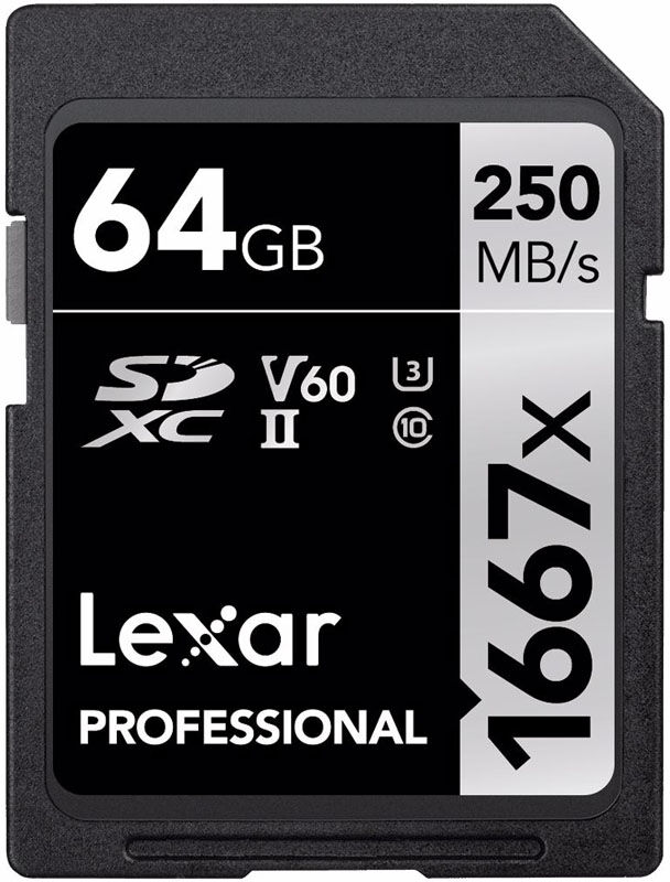 Lexar SDXC Professional 1667X 64GB UHS-II U3 V60 250MB/s