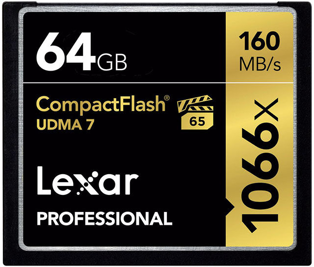 Lexar CompactFlash Professional 1066X 64GB, 160MB/s