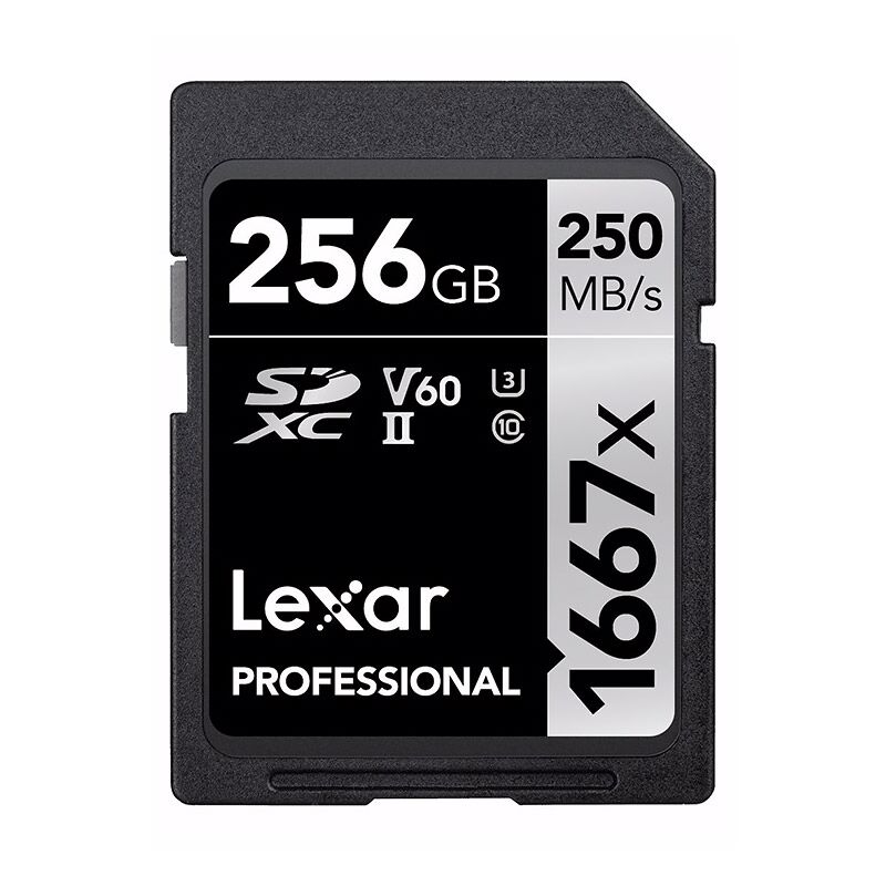 Lexar 256GB - Class 10, SDXC, UHS-II (U3), V60, 1667x