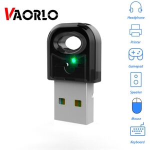 VAORLO Bluetooth 5.0 USB Dongle Wireless Adapter For PC Laptop Wireless Mouse Mini Receiver Support Connect With Cellphone File Transmission