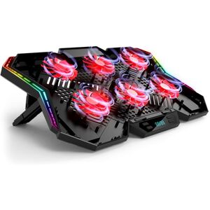 OFFICE-MALL COOLCOLD K40 RGB Laptop Cooler 6-fan Cooling Stand Mute Design with Adjustable Wind Speed Stand