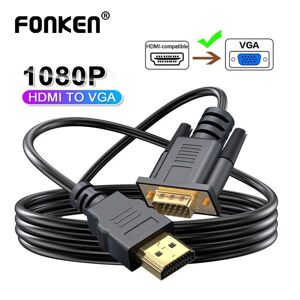 Fonken HDMI Male to VGA Male 1080P 60Hz HDMI Compatible Cable to VGA Adapter Digital to Analog for Computer Laptop