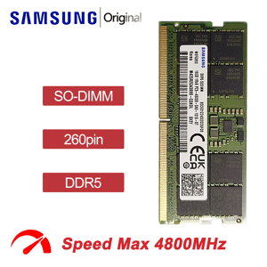SHEIN Samsung Ram Memory Ddr5 8gb 16gb 32gb 4800MHz, Memoria Ram Ddr5 For Notebook Laptop, 260pin, SO-DIMM Green 16GB,32GB,8GB