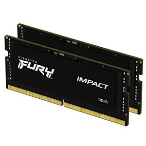 Kingston FURY Impact 32GB (2x16GB) 4800MT/s DDR5 CL38 SODIMM Notebook Gaming Memory Kit of 2 - KF548S38IBK2-32, Black