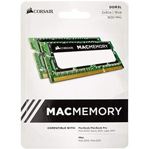 Corsair Mac Memory SODIMM 16GB (2x8GB) DDR3L 1600MHz CL11 Memory for Mac Systems, Apple Qualified - Black