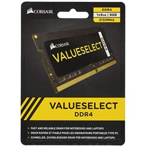 Corsair Value Select SODIMM 8GB (1x8GB) DDR4 2133MHz C15 Memory for Laptop/Notebooks - Black