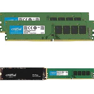 RAM 16GB Kit (2x8GB) DDR4 2400MHz CL17 Desktop Memory & Crucial P3 Plus M.2-2280 500GB PCI Express 4.0 x4 NVMe Solid State Drive & Crucial RAM 16GB DDR4 3200MHz CL22 (or 2933MHz or 2666MHz)