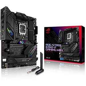 Asus ROG STRIX B760-F GAMING WIFI Mainboard Sockel Intel LGA 1700 (Intel B760, ATX, DDR5 Speicher, PCIe 5.0, WiFi 6E, 3x PCIe 4.0 M.2, Aura Sync)