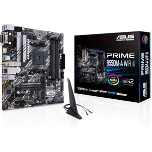 Asus Prime B550M-A WiFi II Gaming Mainboard Sockel Ryzen AM4 (AMD B550, mATX, PCIe 4.0, WiFi6, Dual M.2, SATA 6Gbit/s, Aura Sync)