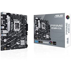 Asus PRIME B760M-K D4 Gaming Mainboard Sockel Intel LGA 1700 (Intel B760, mATX, DDR4 Speicher, 2x PCIe 4.0 M.2, Aura Sync)