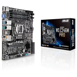 Asus WS C246M PRO Workstation Mainboard (Micro-ATX, Intel Skylake / Skylake-Refresh Serie, LGA 1151-2, 4x DDR4 2666 MHz ECC, PCIe 3.0, SATA, M.2, NVME, SATA, Dual LAN)