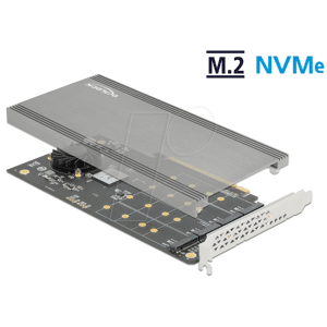 DELOCK 89044 - PCIe x16 > 4x intern NVMe M.2 Key M