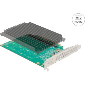 DELOCK 90054 - PCIe x16 > 4 x M.2 Key M NVMe, Kühlkörper