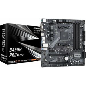 Asrock - B450M Pro4 R2.0 AM4 mATX Mainboard M.2/DVI/HDMI/D-Sub/USB3.1(Gen2) (B450M PRO4 R2.0)