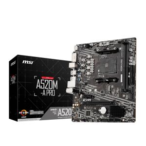 MSI A520M-A PRO mATX Mainboard Sockel AM4 DVI/HDMI/M.2/SATA