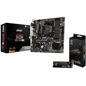 MSI B450M PRO-VDH MAX Mainboard M-ATX AMD AM4 Ryzen 3000 +  SPATIUM M390 NVMe M.2 500GB SSD