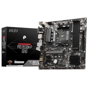 MSI PRO B550M-P GEN3-Motherboard, Micro-ATX, AM4 — AMD Ryzen 5000-fähig — DDR4 Boost 4400+MHz/OC, PCIe 3.0 x16-Steckplatz, 1 x M.2-Gen3-Steckplatz, 1 x M.2-Gen3-Steckplatz, 1G-LAN