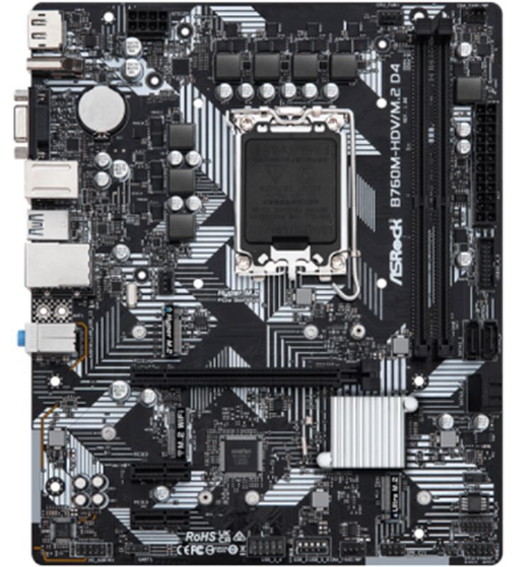 ASRock a0051867 placa base 1700 b760m-hdv/m.2 d4 componentes