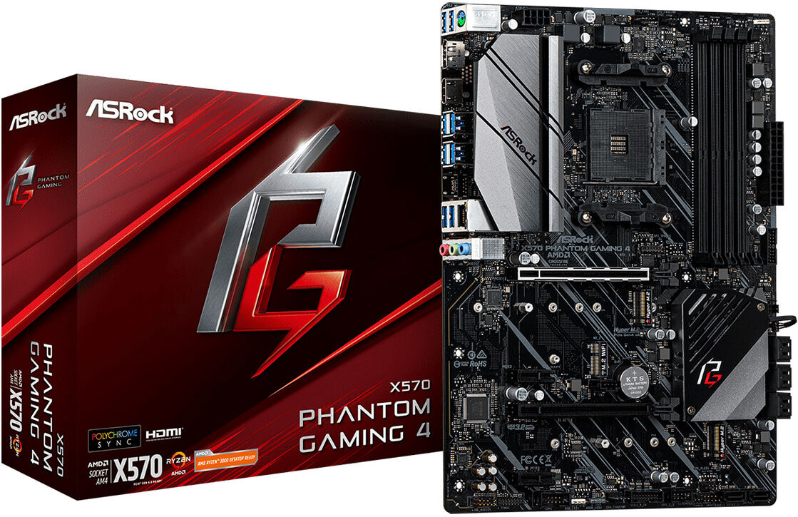 ASRock X570 Phantom Gaming 4 AM4 ATX emolevy