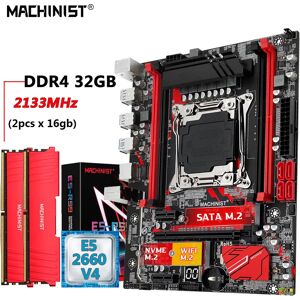 MACHINIST-Ensemble de carte mère X99  Xeon LGA 2011-3  E5 2660  V4  kit processeur CPU DDR4  2x16 Go