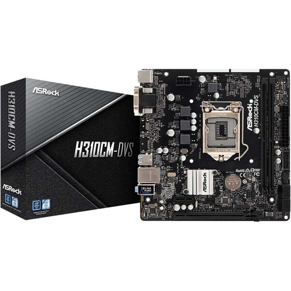 asrock 90-mxb8k0-a0uayz scheda madre 1151 8 gen. h310cm-dvs 2xddr4 4xsata usb3.1 vga / dvi - 90-mxb8k0-a0uayz