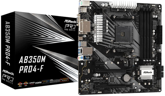 ASRock AB350M PRO4-F Presa AM4 micro ATX