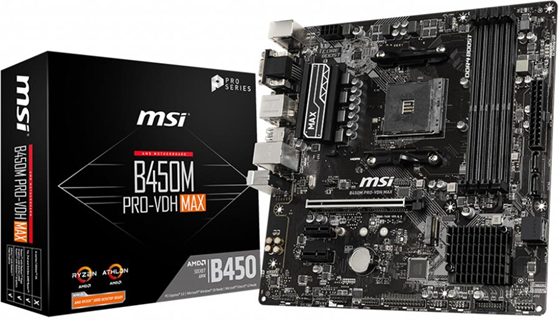 MSI B450M PRO-VDH Max AMD B450 Presa AM4 micro ATX