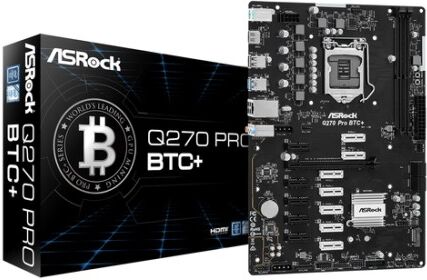 ASRock Q270 Pro BTC+ Intel® Q270 LGA 1151 (Presa H4) ATX (90-MXBHM0-A0UAYZ)