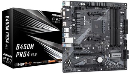 ASRock B450M Pro4 R2.0 AMD B450 Presa AM4 micro ATX (90-MXBEG0-A0UAYZ)